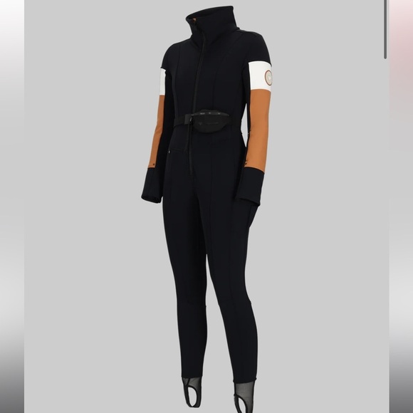 Obermeyer Kitt ITB Softshell Luxury Designer Ski Suit Womens 4 Black/Tan - Picture 1 of 10